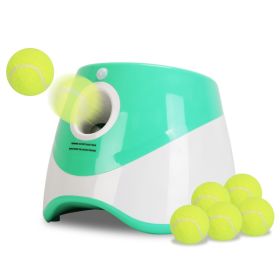 1Pc Automatic Dog Ball Launcher Toy Included 6 Tennis Balls Dog With 3 Adjustable Launch Distance Interactive Ball Thrower Fetch Machine For Small Med