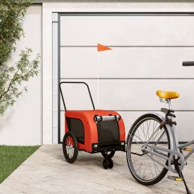 Pet Bike Trailer Orange and Black Iron, Oxford fabric, PVC
