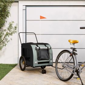 Pet Bike Trailer Black and Grey Oxford fabric, Iron, PVC Medium
