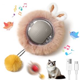 Interactive Toys Ball For Cats, Dog,Agile Moving Cat Ball ,Motion Activated Automatic Moving Ball With Lights,with Fluffy Tail And Bunny Ears For Indo (Option: Gray)