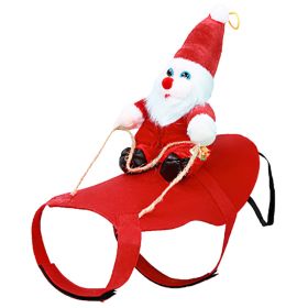 S-M-L-XL Options -- 1Pc Pet Christmas Costumes Red Winter Coat For Dog Riding Santa Claus With Bell Clothes New Year Outfit Cosplay Costumes Party Dre (Option: M)